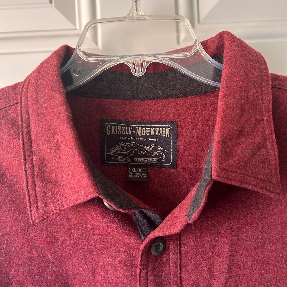 Grizzly Mountain Red Button-Up Shirt